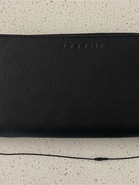 Bugatti Black Pebbled Leather Long Wallet